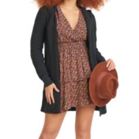 Long Black Hooded Cardigan - Picture 2 of 5